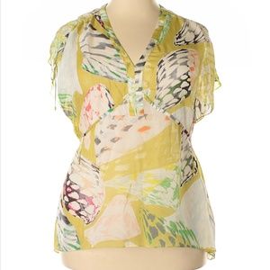 Anthropologie Leifsdottir Short Sleeve Silk Top